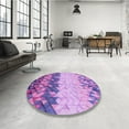 thumbnail image 4 of Ahgly Company Machine Washable Indoor Square Transitional Dark Orchid Purple Area Rugs, 4' Square, 4 of 7