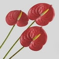 thumbnail image 2 of 1 Branch Artificial Flower Fresh-keeping Artistic 3D Printing Elegant Vivid Fake Anthurium Flower Photography Props, 2 of 7
