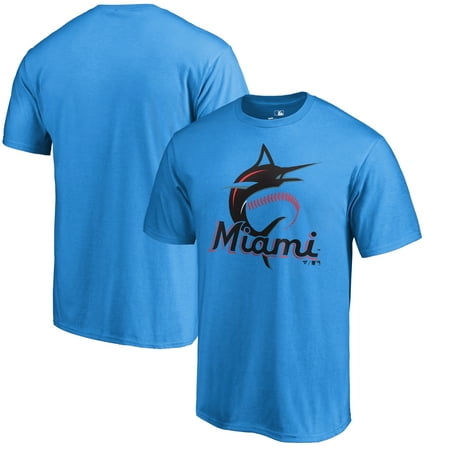Florida Marlins Logos - Miami Marlins Fanatics Branded Primary Logo T-Shirt - Blue