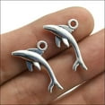 thumbnail image 3 of U8MO 8/20/50/100X dolphin fish Antique Silver Charms Pendants Jewelry Making 23*12mm-100pcs, 3 of 5