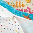 thumbnail image 4 of jejeloiu Cute Hello Summer Bedding For Girls,Beach Starfish Print Duvet Cover Full,Blue Beige,Polkadot Reversible,3 Pieces,1 Duvet Cover and 2 Pillowcases, 4 of 6