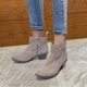 thumbnail image 5 of NECHOLOGY Botas Mujer Adulto Femenino Zapatos Botines mujer Botas laterales Tobillo Toe Zapatos redondos Mujeres gruesas Invierno Cálido Talón Cremallera Botas de mujer (Grey, 10), 5 of 5