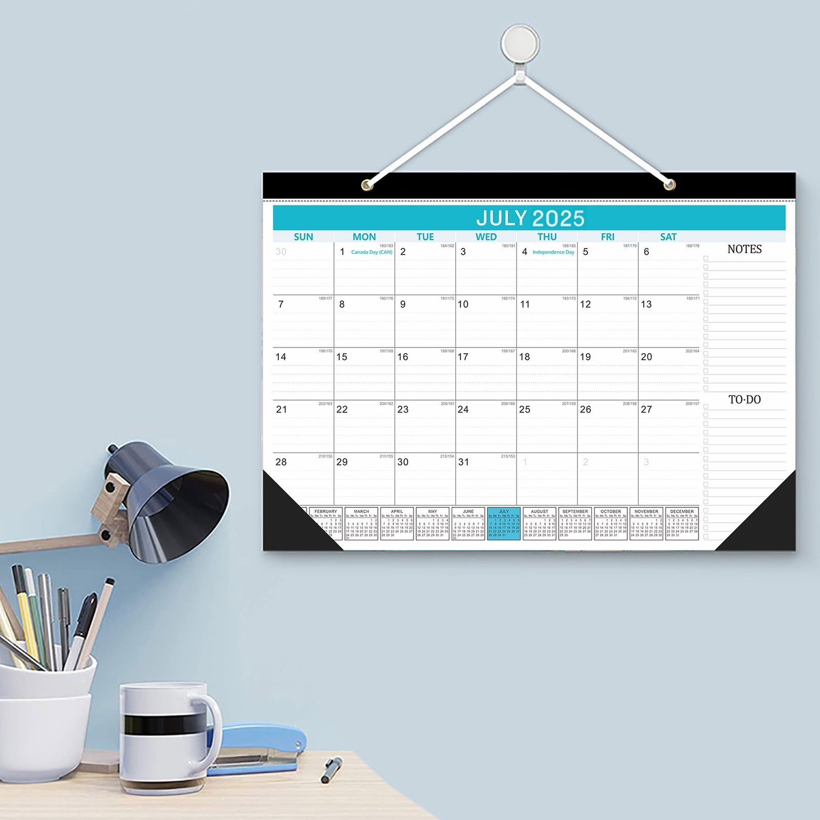2025 Calendar, Planner Wall Calendar, 18 Month Countdown Desktop Minimalist Desktop Calendar (January 2025 - June 2026)
