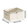 thumbnail image 3 of Extra Large Clear Storage Bins with Double Zipper, Heavy Duty Fabric Organizer Box for Clothes & Bedding, Space Saving Foldable Container for Home Organization & Closet Decluttering, 3 of 6