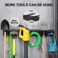 thumbnail image 6 of AMTPM  Garage Tool Organizer, Heavy-Duty Steel Wall Mount Garden Tool Organizer, Garage Organization and Storage Rails with 10 Adjustable Hooks, 6 of 11