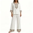 thumbnail image 5 of 2 Piece Sets for Women Summer Printed Bohemian Style Casual Home Wear Set, 5 of 8