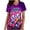 Purple, variant on Karymi Women's Blouse Easter Retro Rabbit Print Scrub Tops Tunic Short Sleeve Blouse V Neck Quick Dry Pullover Going out Tops with Pockets