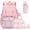 Pink, variant on 4 in 1 School Backpack Set Plaid Bookbag with Insulated Lunch Bag, Pencil Case & 14oz Stainless Steel Water Bottle