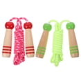 thumbnail image 1 of 2pcs Children Jump Rope Adjustable Skipping Ropes Wooden Handle Jumping Ropes, 1 of 8