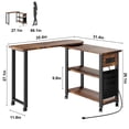 thumbnail image 2 of Table d'Appoint Rotative Table d'Extrémité Pivotante avec Station de Recharge et Sac de Rangement Supplémentaire, Table d'Extrémité Mobile avec 6 Roues de Frein pour Chambre Salon, 2 of 8