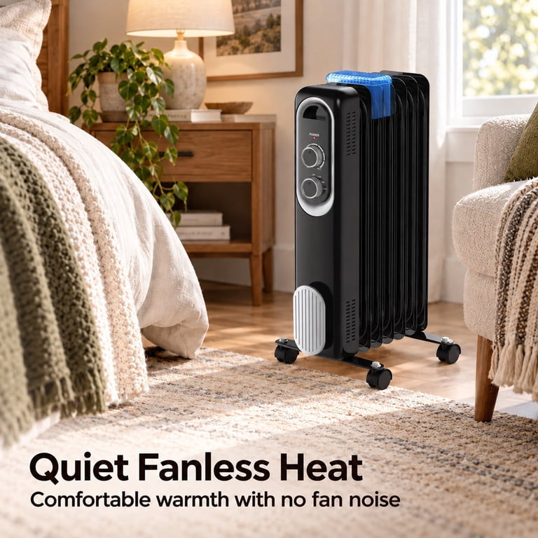 Alvantor 22-Inch Oil-Filled Radiator Heater, 1500W, 3 Settings photo 5
