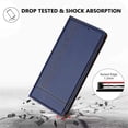 thumbnail image 7 of Leather For Apple iPhone 17e / 16e 6.1-inch Case , Stitching design Flip  Wallet Leather Case With Card Holder Magnetic Closure Shockproof Kickstand Protective Phone Cases Cover,Blue, 7 of 7