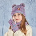 thumbnail image 2 of ievspot Kids Winter Hat Gloves Scarf Set with Pom Fleece Lined Neck Warmer Mitten Set for Girls Boys Ages 4-10 Outdoor Accessories, 2 of 8