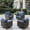 4PCS - Swivel Chairs, variant on Opohoro Set of 2 Outdoor Swivel Rocker Patio Chairs, Square Armrest Wicker Swivel Chairs with Cushions for Porch, Deck, Poolside & Yard, Gray Wicker Beige Cushions