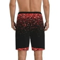 thumbnail image 3 of Bixox Men's Red Glitter1 printed lightweight casual shorts, soft sleep shorts with pockets., 3 of 7