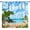Summer Beach-11, variant on Summer Beach Curtains, Tropical Island Coastal Landscape Ocean Plam Trees Blue Sky Seaside Scene Blackout Window Curtains for Cafe Kitchen Bedroom Bathroom, 84" W X 84" L