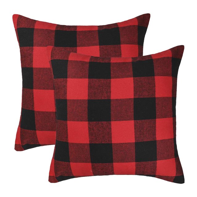 Fundas de almohada 4TH Emotion Christmas Buffalo Check, 45 x 45 cm, 2 unidades