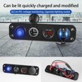 thumbnail image 2 of 4 in 1 Charger Socket Panel for Car, 12V Dual USB Sockets with LED Voltmeter, Cigarette Lighter and On/Off Rocker Toggle Switch, Waterproof Vehicle Charger for Truck Marine Boat (Blue Light), 2 of 4