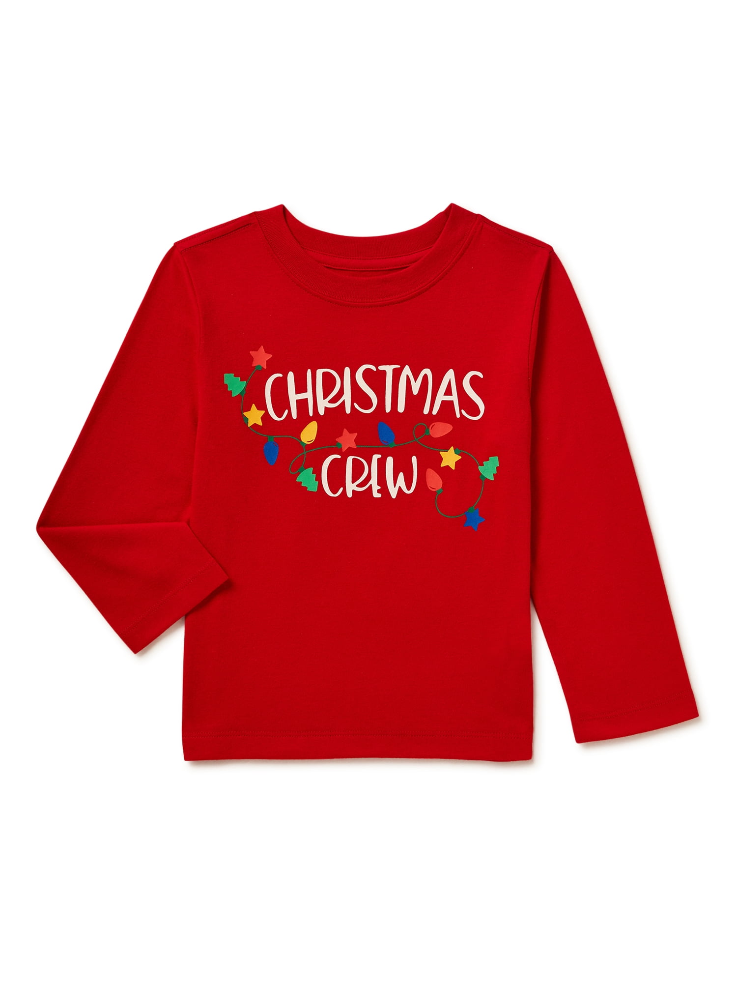 Holiday Time Baby and Toddler Unisex Long Sleeve Graphic Christmas Tee, Sizes 12 Months-5T