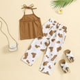 thumbnail image 4 of Youmylove Toddler Girls Sleeveless Vest T Shirt Tops Leopard Prints Pants Outfits Toddler Girl Clothes, 4 of 6