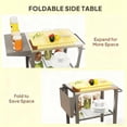 thumbnail image 5 of Olurrisa Stainless Steel Top Oven Stand with Foldable Side Table,Three-Shelf Outdoor Grill Cart Table with Hooks, 5 of 7