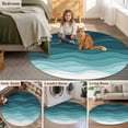 thumbnail image 6 of Round Area Rug 8ft,Abstract Ocean Sea Wave Water Ripple Washable Carpet Non-Slip Runner Accent Rugs Indoor Floor Mat for Bedroom Living Room Decor,Turquoise Ombre Color Art, 6 of 9