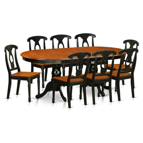 Pemberly Row 9-piece Dining Room Table Set in Black/Cherry