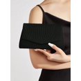 thumbnail image 4 of REMANLAN Women's Pleated Satin Evening Clutch Purse with Detachable Chain Strap, Black, 4 of 8