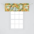 thumbnail image 2 of Spring Flowers Window Valance, Sunny Floral Scene with Watercolor Leaves Daisy and Poppy Artwork, Curtain Valance for Kitchen Bedroom with Rod Pocket, 54" X 18", Marigold Jade Green, by Ambesonne, 2 of 2