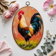 thumbnail image 7 of Farmhouse Canvas Wall Art Colorful Rooster Vibrant Feathers Artistic Painting Style Oval Framed Canvas Prints Vintage Wall Hanging Decor for Home Decorations 8.6"x11.4", 7 of 7