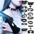 thumbnail image 2 of Nuevo Sexy Harajuku PU cuero cadena corazón colgante collares mujeres hombres Punk cuello gótico negro Rosa gargantilla Collar Cool Collar Tan Jianjun unisex, 2 of 2
