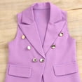 thumbnail image 5 of Generic Toddler Summer Girls Gentle Quiet Sleeveless Solid Colour Coat Vest Shorts Three Piece Outfits for Girl Size 5, 5 of 7