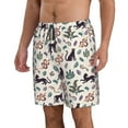 thumbnail image 2 of KLL Black Cat And Snake Men's Casual Summer Beach Shorts Hawaiian Shorts with Pockets-Small, 2 of 5