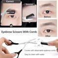 thumbnail image 7 of Eyebrow Scissors with Comb,  Facial Hair Small Grooming Scissors For Men Women - Eyebrow Trimmer Scissor for Eyebrows, Nose Hair, Mustache, Beard, Eyelash - 3PCS Black, 7 of 7