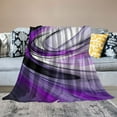 thumbnail image 2 of Chilfamy Purple and Gray Abstract Modern Print Throw Blanket for Bed Couch Car, Lightweight Soft Blanket for Kids and Adults, All Seasons Long-lasting Comfort 50x60in, 2 of 6