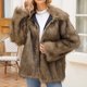 thumbnail image 1 of Chaqueta de abrigo cálida para mujer, de invierno, lisa, con cuello vuelto, 1 of 9