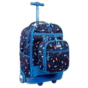 J World Boys And Girls Duo 18 Rolling Backpack With Lunch Bag For School And Travel, Spaceship