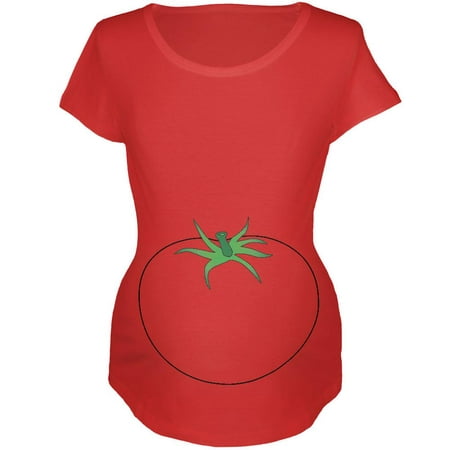 Halloween Fruit Vegetable Tomato Costume Maternity Soft T Shirt Red LG