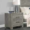 thumbnail image 2 of Rustic Style Gray Finish 1pc Nightstand of 2x Drawers Transitional Design Bedroom Furniture, 2 of 5