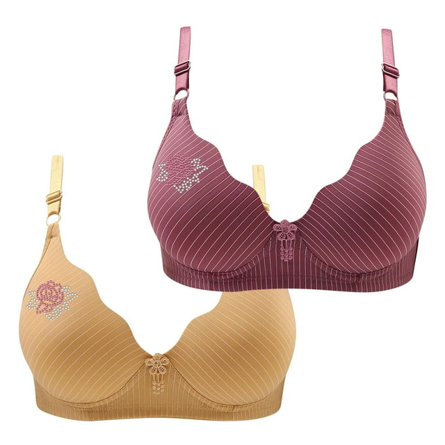 Jienlioq Women's Strapless Bra Woman'S Comfortable Breathable Bra Underwear No Rims 2PC Flash Picks