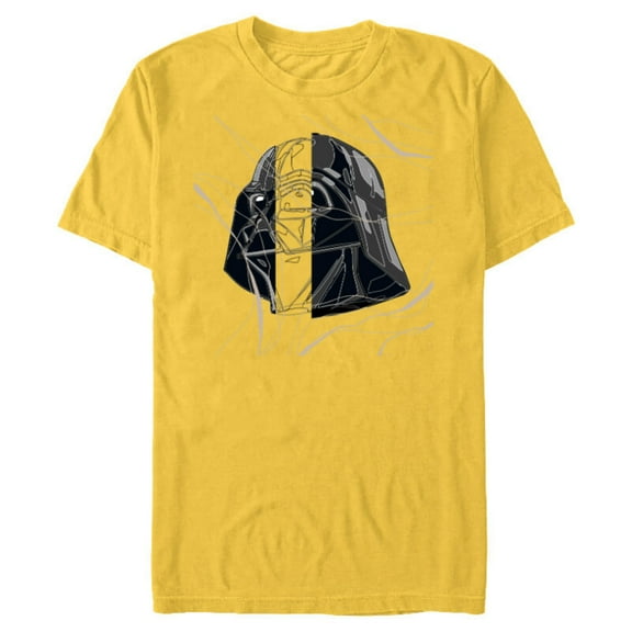 Star Wars Darth Vader Helmet in Windswept Lines - Short Sleeve Blended T-Shirt for Adults - Customized-Yellow