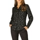 thumbnail image 5 of Camisa de manga larga con cuello alzado para mujer INSPIRE CHIC, estrellas metálicas, 2XL, negra, 5 of 8