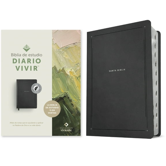 Biblia de Estudio del Diario Vivir Ntv (Sentipiel, Negro, Ãndice, Letra Roja), (Hardcover)