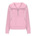thumbnail image 2 of CHGBMOK Hoodies for Women Half Zip Up Cropped Sweatshirts Jackets Casual Gym Tops Fall Outfit Winter Clothes with Thumb Hole, 2 of 8