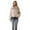 Beige, variant on Loose Fit Notched Lapel Zip Up Short Jacket, Fluffy Windproof Cropped Winter Outer Coat, Cozy Everyday Cold Weather Layering Garment, 1 Piece Outfit, XS-L Sizing