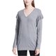 thumbnail image 1 of Calvin Klein suéter de punto con volantes para mujer, gris, grande, 1 of 2