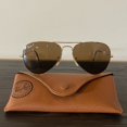 thumbnail image 1 of RB-Hip Hop-sunglasses Large Metal Polarized Classic Gold Aviator With Brown Crystal Lenses, 1 of 5