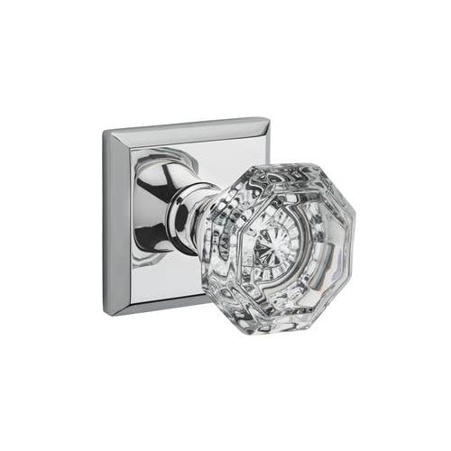 Baldwin Crystal Double Dummy Door Knob with Traditional Square Rose