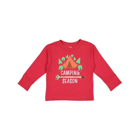 

Inktastic Camping Season- tent arrow trees Gift Toddler Boy or Toddler Girl Long Sleeve T-Shirt