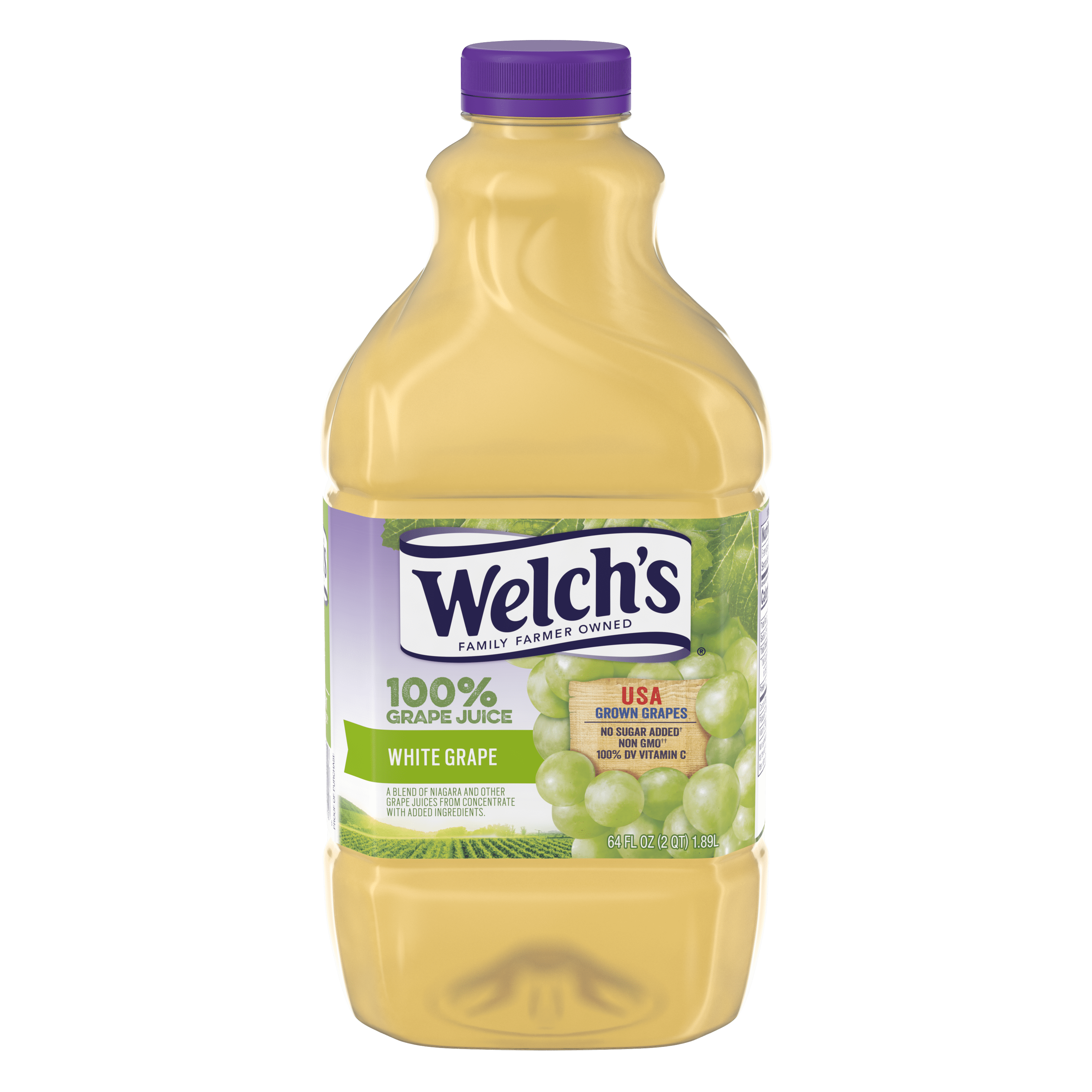 Welch's 100% Grape Juice, White Grape, 64 fl oz Bottle